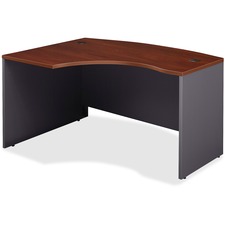 Bush Business Furniture Series C 60W x 43D Left Hand L-Bow Desk Shell - 58.9" x 42.9" x 1" x 29.8" - File Drawer(s) - Material: Pressboard, Polyvinyl Chloride (PVC), Engineered Wood - Finish: Graphite, Hansen Cherry, Thermofused Laminate (TFL) - Scratch Resistant, Stain Resistant, Abrasion Resistant, Grommet, Dent Resistant, Cord Management, Ball-bearing Suspension, Lockable Drawer, Durable - For Office