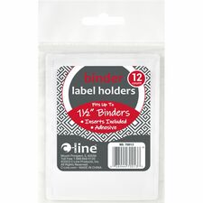 C-Line Self-Adhesive Binder Labels - 0.40" (10.16 mm) x 0.75" (19.05 mm) x 2.50" (63.50 mm) - Vinyl - 12 / Pack - Clear