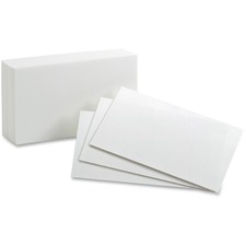 Oxford Blank Index Card - 3" x 5" - 85 lb Basis Weight - 100 / Pack - Sustainable Forestry Initiative (SFI) - White