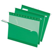 Pendaflex 1/5 Tab Cut Letter Recycled Hanging Folder - 8 1/2" x 11" - Bright Green - 10% Recycled - 25 / Box