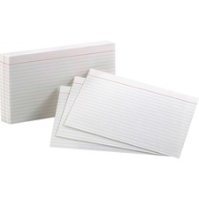 Oxford Ruled Index Cards - 5" x 8" - 85 lb Basis Weight - 100 / Pack - Sustainable Forestry Initiative (SFI) - White
