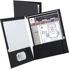 Oxford Letter Pocket Folder - 8 1/2" x 11" - 2 Pocket(s) - Black - 25 / Box