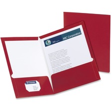 Oxford Letter Pocket Folder - 8 1/2" x 11" - 2 Pocket(s) - Crimson Red - 25 / Box