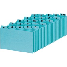 Oxford A-Z Tabs Index Card Guides - Printed Tab(s) - Character - A-Z - 9" Divider Width x 6" Divider Length - Blue Pressboard Divider - Heavyweight - 25 / Set