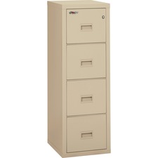 FireKing Insulated Turtle File Cabinet - 4-Drawer - 17.7" x 22.1" x 52.8" - 4 x Drawer(s) for File - Letter, Legal - Fire Resistant - Parchment - Powder Coated - Steel