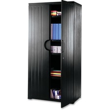 Iceberg Officeworks 4-Shelf Storage Cabinet - 36" x 22" x 72" - 4 x Shelf(ves) - 56.70 kg Load Capacity - Key Lock, Scratch Resistant, Dent Proof, Chemical Resistant - Recycled - Assembly Required