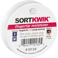 LEE Sortkwik 1-3/4 oz Fingertip Moistener - White - Stainingless, Odorless, Non-toxic, Non-slip - 1 Each