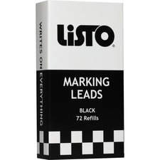 Listo Marking Pencil Refills - Black - 72 / Box