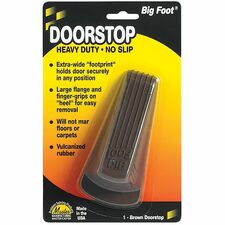 Master Mfg. Co. Big Foot® Doorstop, Brown - Big Foot® Doorstop, 4-3/4" x 2-1/4" x 1-1/4" , Brown, 1/Pack
