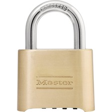 Master Lock Resettable Combination Lock - 4 Digit - 0.31" Shackle Diameter - Brass - Brass - 1 Each