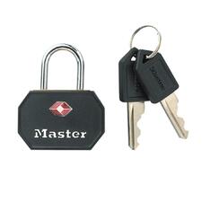Master Lock Luggage Lock - Keyed Alike - 90 mil (2.29 mm) Shackle Diameter - Brass - Black - 2 / Pack