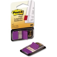 Post-itÂ® Standard Tape Flags - 50 x Purple - 1" x 1.75" - Purple - Removable, Self-adhesive - 1 / Pack