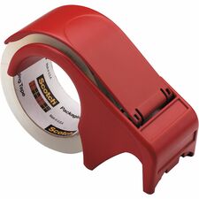 Scotch Packaging Tape Hand Dispenser - Holds Total 1 Tape(s) - 3" Core - Refillable - Red - 1 Each