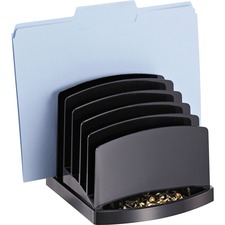 Officemate 2200 Series Incline Sorter - 6 Compartment(s) - 6.4" Height x 7.5" Width x 7.5" Depth, Desktop - Black - Plastic - 1 Each