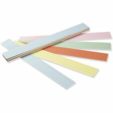 Pacon® Sentence Strips - 3"H x 24"W - Dual-Sided - 1.5" Rule/Single Line Rule - 100 Strips/Pack - 5 Assorted Colors