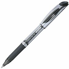 Pentel EnerGel Deluxe Liquid Gel Pen - Medium Pen Point - 0.7 mm Pen Point Size - Refillable - Black Gel-based Ink - Silver Barrel