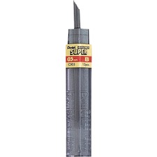 Pentel Super Hi-Polymer Leads - 0.5 mmFine Point - B - Black - 12 / Box
