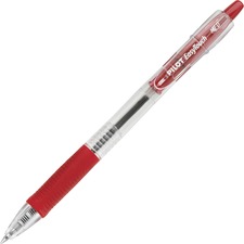 Pilot EasyTouch Retractable Ballpoint Pens - Medium Pen Point - 1 mm Pen Point Size - Refillable - Retractable - Red - Clear Barrel - 1 Dozen