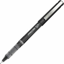 Pilot Precise V7 Fine Premium Capped Rolling Ball Pens - Fine Pen Point - 0.7 mm Pen Point Size - Black - Black Plastic Barrel - 1 Dozen