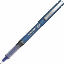 Pilot Precise V7 Fine Premium Capped Rolling Ball Pens - Fine Pen Point - 0.7 mm Pen Point Size - Blue - Blue Plastic Barrel - 1 Dozen