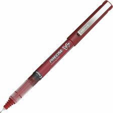 Pilot Precise V7 Fine Premium Capped Rolling Ball Pens - Fine Pen Point - 0.7 mm Pen Point Size - Red - Red Plastic Barrel - 1 Dozen