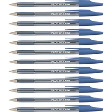 Pilot Better BP-S Ball Stick Pens - Fine Pen Point - 0.7 mm Pen Point Size - Refillable - Blue - Crystal, Clear Barrel - Stainless Steel Tip - 1 Dozen