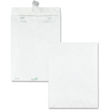 Quality Park Flap-Stik Open-end Envelopes - Catalog - #10 1/2 - 9" Width x 12" Length - 14 lb - Peel & Seal - Tyvek - 100 / Box - White