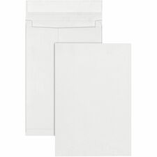 Survivor® 12 x 16 x 2 DuPont Tyvek Expansion Mailers with Self-Seal Closure - Expansion - 12" Width x 16" Length - 2" Gusset - 14 lb - Peel & Seal - Tyvek - 25 / Box - White