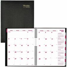 Brownline CoilPro Monthly Planner - Julian Dates - Monthly - 14 Month - December 2023 - January 2025 - 1 Month Single Page Layout - 8 1/2" x 11" Sheet Size - Twin Wire - Black - Phone Directory, Pocket, Address Directory - 1 Each