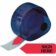 Redi-Tag Sign Here Removable Flags In Dispenser - 1 7/8" x 9/16" - Arrow - "SIGN HERE" - Red - Removable, Self-adhesive - 120 / Pack