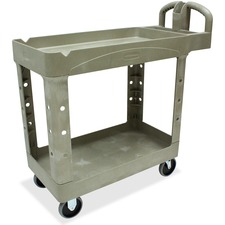 Rubbermaid Commercial Two Shelf Service Cart - 2 Shelf - 226.80 kg Capacity - 4 Casters - 5" (127 mm) Caster Size - x 39.5" Width x 17.9" Depth x 33.3" Height - Beige - 1 Each