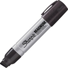 Sharpie Magnum Permanent Marker - Jumbo Marker Point - 15.87 mm Marker Point Size - Chisel Marker Point Style - Black - Silver Plastic Barrel - 1 Each