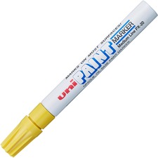 uni® uni-Paint PX-20 Oil-Based Paint Marker - Medium Marker Point - Yellow Oil Based Ink - White Barrel - 1 Each