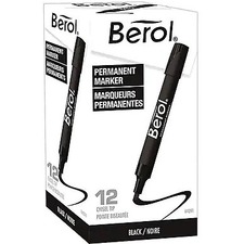 Sanford Chisel Point Permanent Marker - Broad Marker Point - Chisel Marker Point Style - Black - 12 / Box