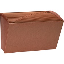 Sparco No Flap Heavy-Duty Accordion Files - Legal - 8 1/2" x 14" Sheet Size - 21 Pocket(s) - 1/3 Tab Cut - Top Tab Location - Brown - Recycled - 1 Each