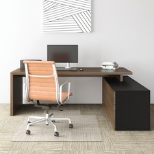 Deflecto EconoMat Chair Mat for Carpet - Carpeted Floor - 48" (1219.20 mm) Length x 36" (914.40 mm) Width - Lip Size 12" (304.80 mm) Length x 20" (508 mm) Width - Vinyl - Clear - 1Each