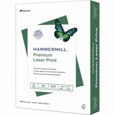 Hammermill Premium Laser Print Paper - White - 98 Brightness - Letter - 8 1/2" x 11" - 28 lb Basis Weight - Ultra Smooth - 500 / Ream - Sustainable Forestry Initiative (SFI) - White