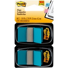 Post-itÂ® Flags - 100 x Blue - 1" x 1.75" - Rectangle - Unruled - Blue - Removable, Tab - 100 / Pack
