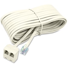 Softalk TelephonePlug/Dual Jack Extension Cord - 25 ft Phone Cable for Phone/Modem - First End: 1 x RJ-11 - Male - Second End: 2 x RJ-11 - Female - Extension Cable - Ivory - 1 Each