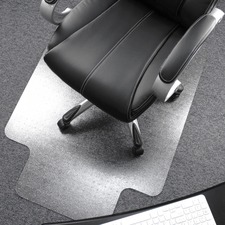 Cleartex Ultimat Polycarbonate Lipped Chair Mat for Carpets up to 1/2" - 48" - Carpeted Floor, Floor, Carpet, Home, Office - 53" (1346.20 mm) Length x 48" (1219.20 mm) Width x 0.085" (2.16 mm) Depth x 0.085" (2.16 mm) Thickness - Lip Size 20" (508 mm) Length x 10" (254 mm) Width - Lipped - Polycarbonate - Clear - 1Each - TAA Compliant