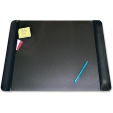 Artistic Matte Black Executive Desk Pad - Rectangular - 24" (609.60 mm) Width x 19" (482.60 mm) Depth - Foam - Vinyl - Black