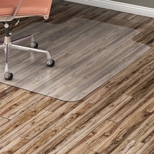 Lorell Nonstudded Wide Lip Chairmat - Tile Floor, Vinyl Floor, Hardwood Floor - 53" (1346.20 mm) Length x 45" (1143 mm) Width x 0.060" (1.52 mm) Thickness - Lip Size 12" (304.80 mm) Length x 25" (635 mm) Width - Vinyl - Clear - 1Each