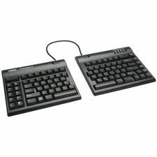 Kinesis Freestyle2 Keyboard for PC - Cable Connectivity - USB Interface Cut, Copy, Paste, Undo, Pause, Page Movement, Home, Forward Hot Key(s) - Computer - USB Hub - PC - Membrane Keyswitch - Black