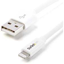 StarTech.com 2m (6ft) Long White Apple® 8-pin Lightning Connector to USB Cable for iPhone / iPod / iPad - Charge and Sync your Apple Lightning-equipped devices over longer distances - Comparable to MD819ZM/A - 8 Pin iPhone 5 Cable - Long Lightning to 