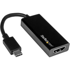 StarTech.com - USB-C to HDMI Adapter - 4K 30Hz - Black - USB Type-C to HDMI Adapter - USB 3.1 - Thunderbolt 3 Compatible - USB C to HDMI adapter supports 4K resolutions - Reversible USB-C also connects to your Thunderbolt 3 based device - USB-C to HDMI adapter design fits perfectly in your laptop bag - USBC to HDMI adapter works with USBC 3.1 and Thunderbolt 3 ports