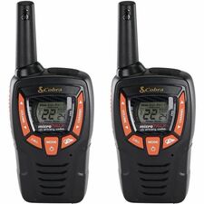 Cobra ACXT345 - 22 Radio Channels - Upto 132000 ft (40233600 mm) - 121 Total Privacy Codes - NOAA Weather Radio, Voice Activated Transmission (VOX), Push-to-talk (PTT), Hands-free - Weather Resistant - AA - Nickel Metal Hydride (NiMH) - Black, Orange - 2 Pack