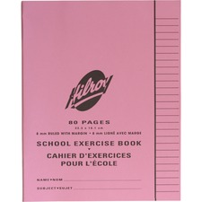 Hilroy Notebook - 80 Pages - Ruled - 0.31" Ruled - 7 1/8" x 9 1/8" - Recycled - 20 / Pack
