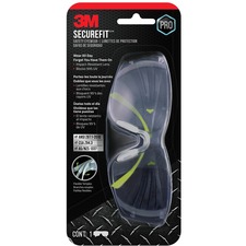 3M SecureFit Safety Eyewear - Ear, UVA, UVB, Eye Protection - Clear Lens - Anti-fog, Lightweight, Impact Resistant, Padded - 1 Each