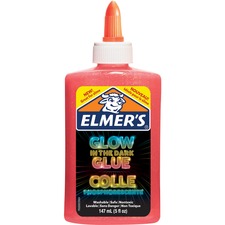 Elmers Glow In The Dark Pourable Glue - School Project, Craft Project, Classroom Activities - 1 Each - Pink