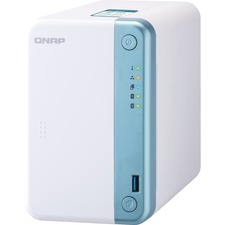 QNAP TS-251D-2G SAN/NAS Storage System - Intel Celeron J4005 Dual-core (2 Core) 2 GHz - 2 x HDD Supported - 0 x HDD Installed - 2 x SSD Supported - 0 x SSD Installed - 2 GB RAM DDR4 SDRAM - Serial ATA/600 Controller - RAID Supported - 0, 1, JBOD RAID Levels - 2 x Total Bays - 2 x 2.5"/3.5" Bay - 1 x Total Slot(s) - Gigabit Ethernet - HDMI - 5 USB Port(s) - 2 USB 2.0 Port(s) - 3 USB 3.0 Port(s) - Network (RJ-45) - QTS 4.4.1 - iSCSI, TCP/IP, HTTPS, SMTP, LDAP, L2TP, CIFS, SFTP, DHCP, SMB, SSH